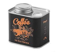 Airtight Coffee Bean Storage For Tin with One-Way Valve, Sturdy Metal Canister for Freshness, Portable Sealed Jar for Coffee Beans Tea Spices, Black White Yellow(Black)