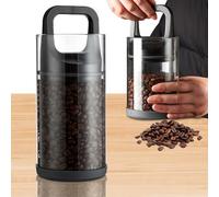 Airtight Coffee Canister, Coffee Bean Container, Glass Coffee Container, High Borosilicate Content, Coffee Canister Storage Jar, Aroma Jar, Vacuum Coffee Tin for Coffee Beans, Tea, Nuts, Cocoa, Coffee