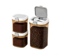 Airtight Coffee Canisters Set 3-Pack Reusable Plastic