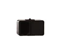Airtight Double Socket with/u 16A IP44 Black Cedar NT230H05