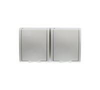 Airtight Double Socket with/u IP54 Simon Aquarius AQGZ1-2Z/11