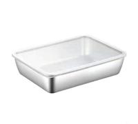 Airtight Food Container with Lid Stainless Steel Square Box for Everyday Meal Prep (L)