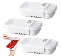 Airtight Food Containers - 3 Pieces Fridge Containers for Cold Meats Fresh, BPA Free, Reusable, Dishwasher and Microwave Safe