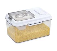 Airtight Food Storage Container with Measuring Cup - 5kg BPA-Free Bin for Rice, Flour, Cereal, Sugar, Grains, Snacks & Pet Food - Stackable, Leakproof, Transparent Kitchen Dispenser