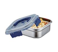 Airtight Food Storage Containers, Stackable Stainless Steel Lunch Box with Lids and Snap- on Design, Leakproof and Reusable, for Snack Salad Meal Prep School Office Work Camping Picnic Travel