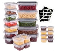 Airtight Food Storage Containers with Lids 48 PCS , Plastic Clear BPA-Free Meal Prep, Leak-Proof Stackable Lunch Boxes for Kitchen Organisation,Microwave & Dishwasher &Freezer Safe (24 Boxes&24 Lids)