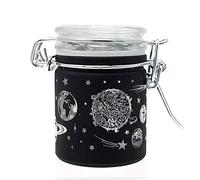 Airtight Glass Herb Storage Jar with Clamping Lid in Choice of Design (Black Frosted Galaxy)