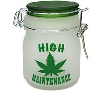 Airtight Glass Storage Jar Medium 3.75" Tall (Frosted Hi Maintenance)