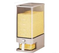Airtight Rice Dispenser 10L One-Click Seal Dry Food Bin(Khaki Large)