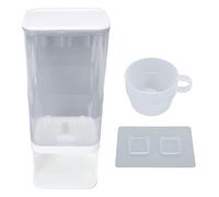 Airtight Rice | Wall Mounted Grain Storage Container with One - Touch Press | Transparent Kitchen Organizer for Rice/Beans/Oats | Food Grade, Removable Top (M 25.5cm/10.04in Diameter))