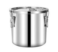 Airtight Stainless Steel Storage Bucket Canister - 6L Food Storage Container for Flour Rice Wine - Transport Barrel with Airtight Lids