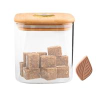 Airtight Sugar Canister - Kitchen Storage Box, Multipurpose Storage Jar | Brown Sugar Storage Jar with Clay Tray, Humidity Detection Glass Jar for White Sugar, Cereals, Rice, Fruits