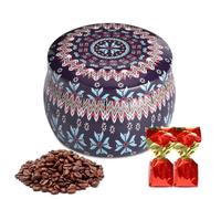 Airtight Tinplate Tea Storage Box Food Canister (E)