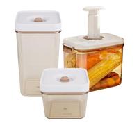 Airtight Vacuum Food Containers, Storage Prep Box, 16 oz Lunch Containers with Microwaveable Design, Kitchen Food Storage, Pantry Accessories, Cooking Tools