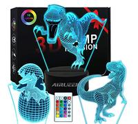AIRUEEK Dinosaur Toys for Boys, 3D Night Light 3 Patterns Dinosaurs and 16 Colors Change with Remote Control for Boys Girls Best Christening Birthday Christmas Gifts