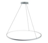 AIRUI 1-Light Circle Pendant Light,LED Metal Acrylic Chandelier Modern Suspended Adjustable Hanging Light for Living Room,Bedroom,Kitchen,White+WarmLight-20cm