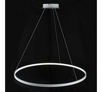 AIRUI 1-Light Circle Pendant Light,LED Metal Acrylic Chandelier Modern Suspended Adjustable Hanging Light for Living Room,Bedroom,Kitchen,White+TricolorLight-20cm