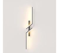 AIRUI Linear LED Wall Light Nordic Modern Long Strip Wall Lamps Indoor Metal Acrylic Wall Sconce for Bedroom Bedside Living Room Hallway(80cm, 12W,Black, Cool White, Right)