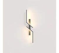 AIRUI Linear LED Wall Light Nordic Modern Long Strip Wall Lamps Indoor Metal Acrylic Wall Sconce for Bedroom Bedside Living Room Hallway(60cm, 10W,Black, Neutral White, Left)