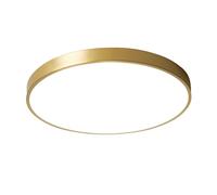 AIRUI Round Ceiling Light Gold Brass Flush Mount Ceiling Lamp Modern Ultra-Thin LED Light Fixture for Living Room Hallway Bedroom Kitchen,Brass+ThreeColorDimming-30cm+27W