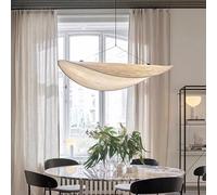 AIRUI Silk LED Chandelier Wabi-Sabi Style Japanese Pendant Light Modern Simple Adjustable Hanging Lamps for Living Room Dining Room Cafe(40cm, 18W,Trichromatic)