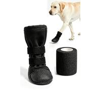 aiRuidog Dog Paw Wound Recovery Boot with Self-Adhering Pet Bandage, Waterproof Paw Protector Kit for Injured Paws,Anti-Slip Shoe & Vet Wrap for Post-Surgery Care, Licking Prevention (1 Boot+1 Roll) M