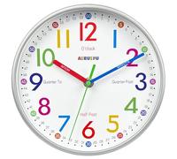 AIRUIFU Kids Wall Clock,Silent Non-Ticking Clocks Battery Operated,Kids Room Wall Decor for Bedrooms,Analog Clock for Bedroom,Living Room,Kitchen,Office,School Classroom (8 inch)
