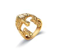 AIRUiXUAN Spartan Warrior Mask Ring, Elegant Vintage Stainless Steel Ring For Men,Gold,9