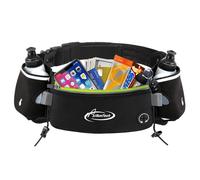 AiRunTech Hydration Running Belt with Bottles Zero Bounce Design for Running, Triathlon, Ironman, Marathon, 10K, 5K, Trail Fit for Most Smartphones(2x175ml bottle)