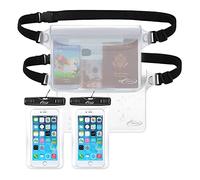 AiRunTech Waterproof Phone Pouch, Cruise Essentials 4-Piece Set, Beach Vacation Kayak Cruise Accessories Must Haves, Waterproof Bag for Travel with Phone Lanyard (2 Phone cases + 2 Fanny Packs)