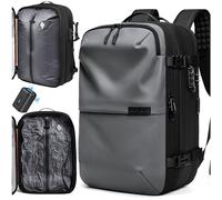 AirVault Vacuum Seal Travel Backpack 60L with Expandable HyperSeal Air Compression Vacuum System Water Resistant TSA Lock, Gray, 60L, Vacuum Pump Included