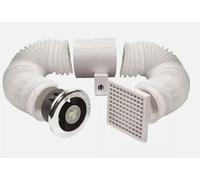 Airvent 477523 LED Shower Fan Light Kit with Timer Bathroom Extractor 100mm 4"- Chrome or White