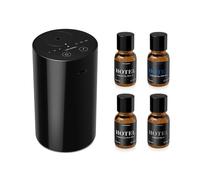 Airversa AN8 Waterless Essential Oil Diffuser Starter Kit, Black | 4 x 10mL Hotel Scent Fragrance Oi, Up to 600 sq ft, Timers & Mist Levels, Battery Operated, Portable for Home Car Office
