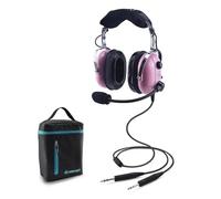 AIRVOICE Aviation Headset for Pilots with Mono Sound and Passive Noise Cancellation, PNR Aviation Headset with Noise Canceling Microphone, for Flight School Student, Instructor, Pink