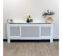 Airwave Radiator Cover Horizontal Line Style Painted MDF White Radiator Heating Cover (Adjustable)