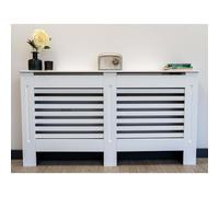 Airwave Radiator Cover Horizontal Line Style Painted MDF White Radiator Heating Cover (Large)