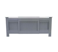 Airwave Radiator Cover Vertical Line Style Grey MDF Radiator Heating Cover (Adjustable)