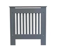 Airwave Radiator Cover Vertical Line Style Grey MDF Radiator Heating Cover (Small)