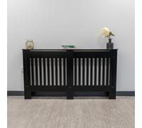 Airwave Radiator Cover Vertical Line Style Painted MDF Black Radiator Heating Cover (Large)