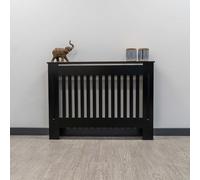 Airwave Radiator Cover Vertical Line Style Painted MDF Black Radiator Heating Cover (Medium)