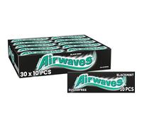 Wrigley's Airwaves Black Mint Menthol Sugarfree Chewing Gum 10 Pieces x 30