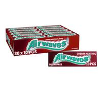 Airwaves Chewing Gum, Sugar Free, Cherry Menthol, 30 Packs of 10 Pieces