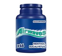 Airwaves Chewing Gum Menthol & Eucalyptus, 46 pieces, Sugar Free Chewing Gum bottle with Menthol Freshness