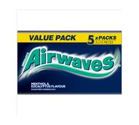 Airwaves Menthol & Eucalyptus Chewing Gum Sugar Free Multipack, 5 x 10 Pieces