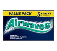 Airwaves Menthol & Eucalyptus Chewing Gum Sugar Free Multipack, 5 x 10 Pieces