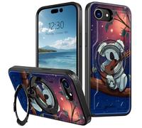 AIRWEE 360° O-Ring Magnetic Stand Case for iPhone 16E 6.1", Full Coverage Hard Back Shockproof Rugged Cover, Supports Magnetic Car Mount & Wireless Charging Case for iPhone 16E 5G, Tree Koala Guitar