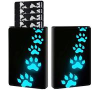 AIRWEE Credit Card Holder PU Leather Trifold Pop Up Card Slot Wallet, with RFID Blocking & Magnetic Close Credit Cards Cash Wallets, Slim Pocket Credit Card Holder for Women Men, A4, Blue Paw