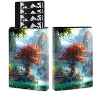 AIRWEE Credit Card Holder PU Leather Trifold Pop Up Card Slot Wallet, with RFID Blocking & Magnetic Close Credit Cards Cash Wallets, Slim Pocket Credit Card Holder for Women Men, A1, Beautiful Tree