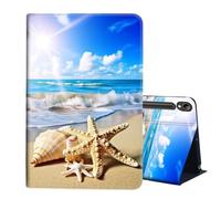 AIRWEE for Samsung Galaxy Tab S9 FE Case 10.9 inch, PU Leather Beach Conch Cover Multi Angle Stand Auto Sleep/Wake for Samsung Galaxy S9 FE Tablet Case with Pen Holder fit Galaxy Tab S9 11"