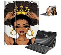 AIRWEE Keyboard Case for iPad Pro 12.9 inch 6th Generation 2022,for iPad Pro 12.9" 5th Gen 2021/4th Gen 2020 Case with Keyboard & Pencil Holder,Clear Rotate Stand for iPad 12.9 Pro Case,Crown Woman